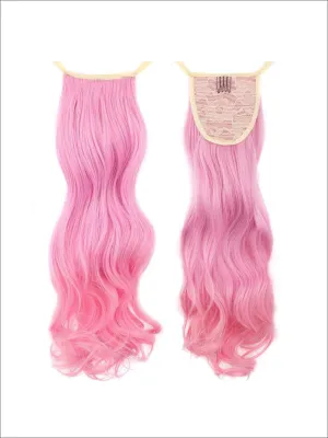 Girls Pink Detachable Ponytail Hair Extension