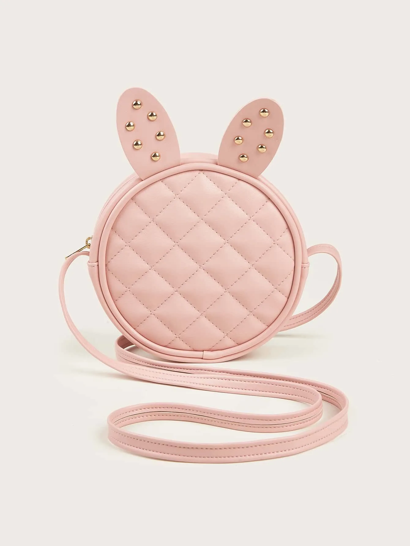 Girls Studded Cartoon Ear Decor Quilted Novelty Bag