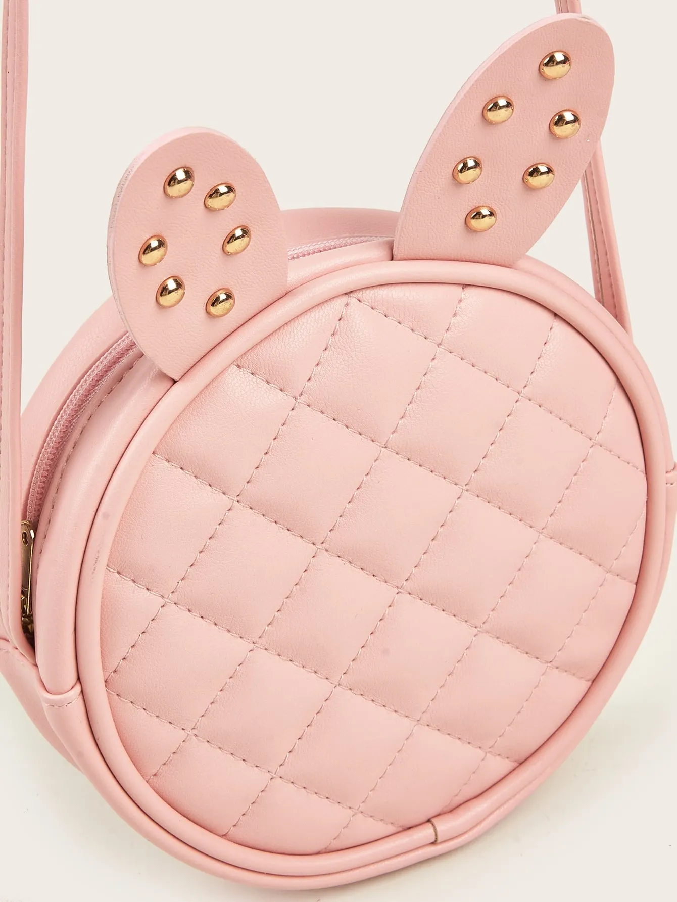 Girls Studded Cartoon Ear Decor Quilted Novelty Bag