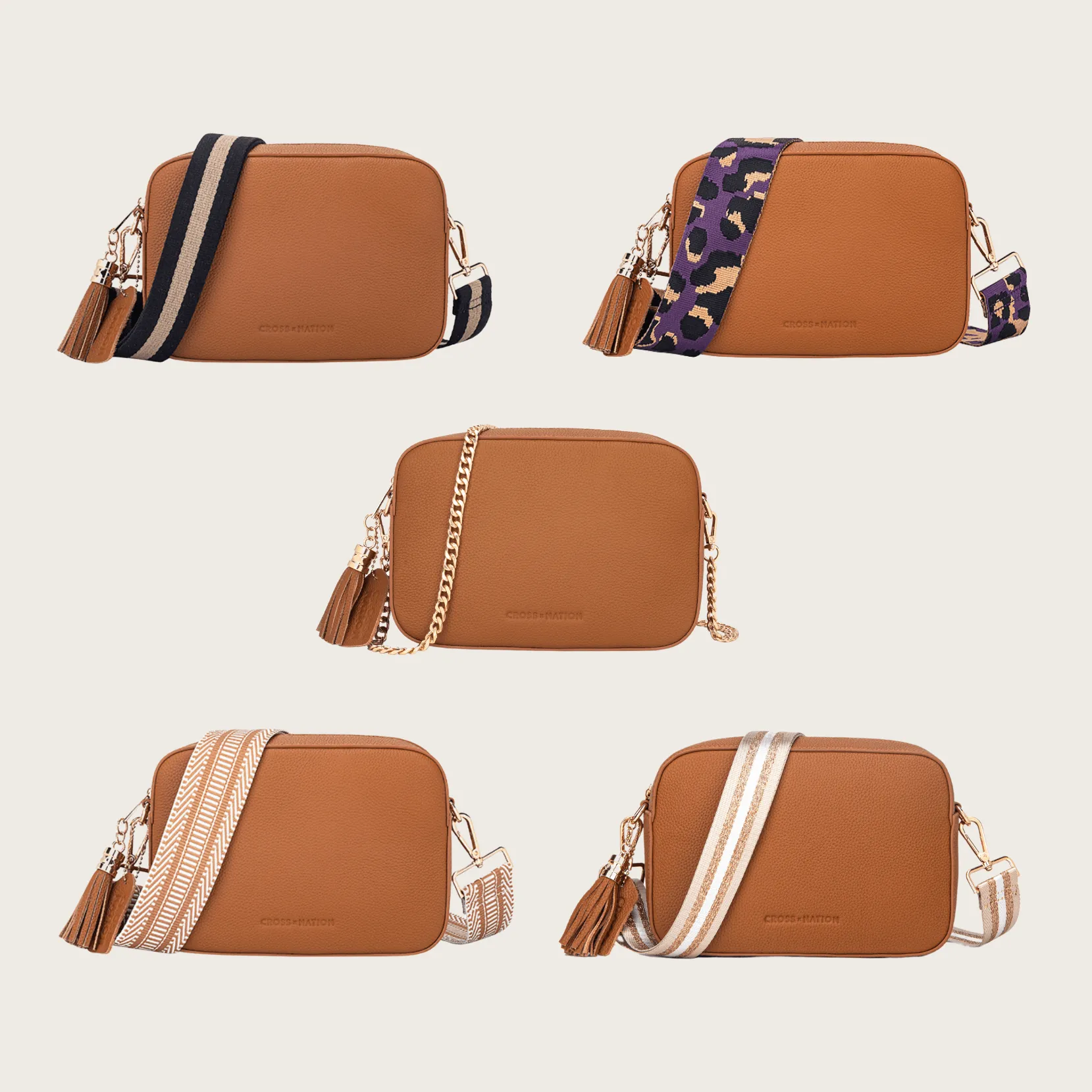 Giselle Bag Tan (5 Straps)