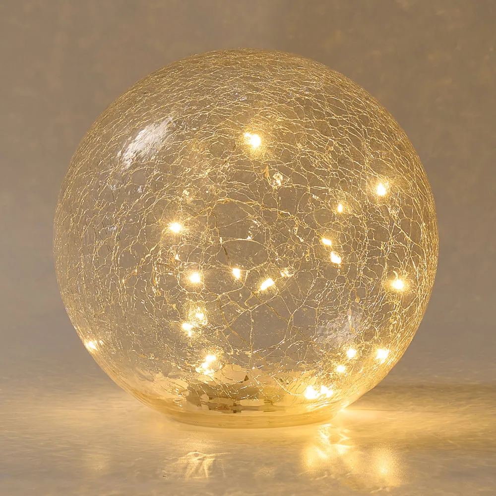 Glass Crackle Light Ball - Large