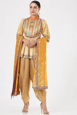 Gold Lamme Dhoti Set