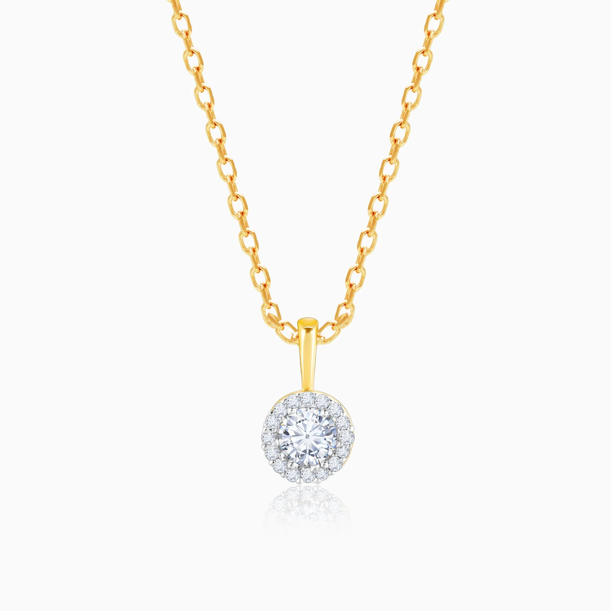 Gold Stunning Cluster Diamond Pendant