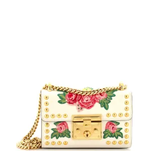 GUCCI Padlock Shoulder Bag Studded Embellished Leather Small