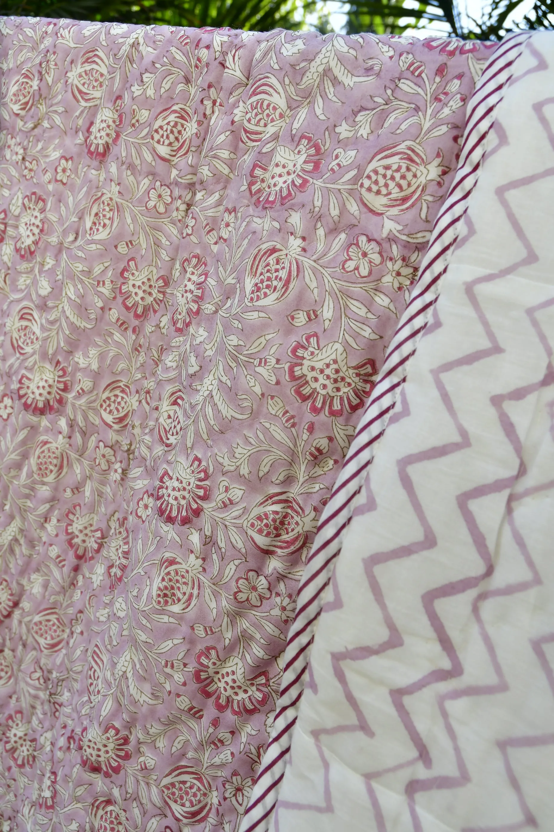 Gulabi Floral Reversible Quilt: Two Stunning Looks in One