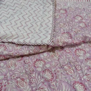 Gulabi Floral Reversible Quilt: Two Stunning Looks in One