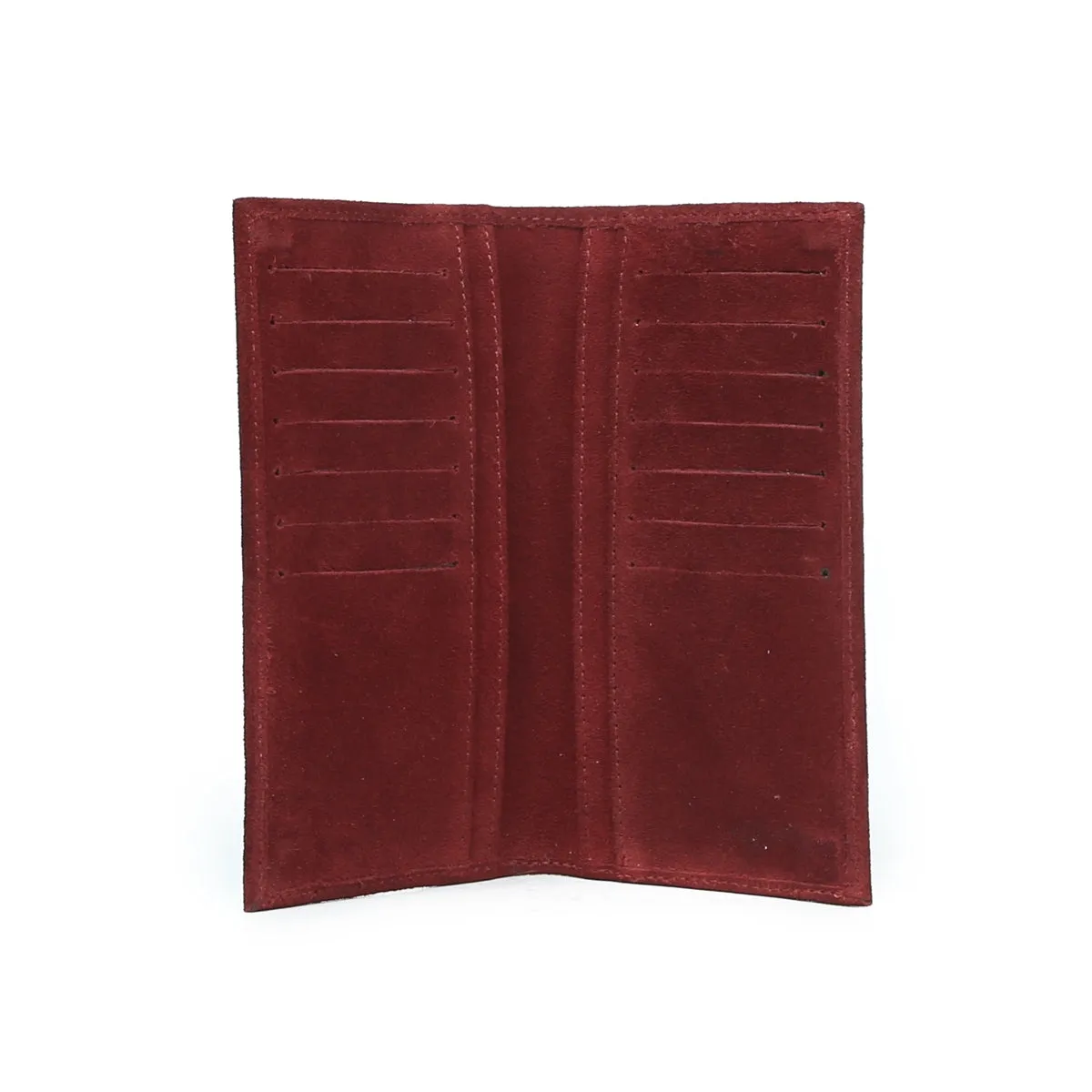 Hand Clutch/Wallet In Red Suede For Women By Brune & Bareskin