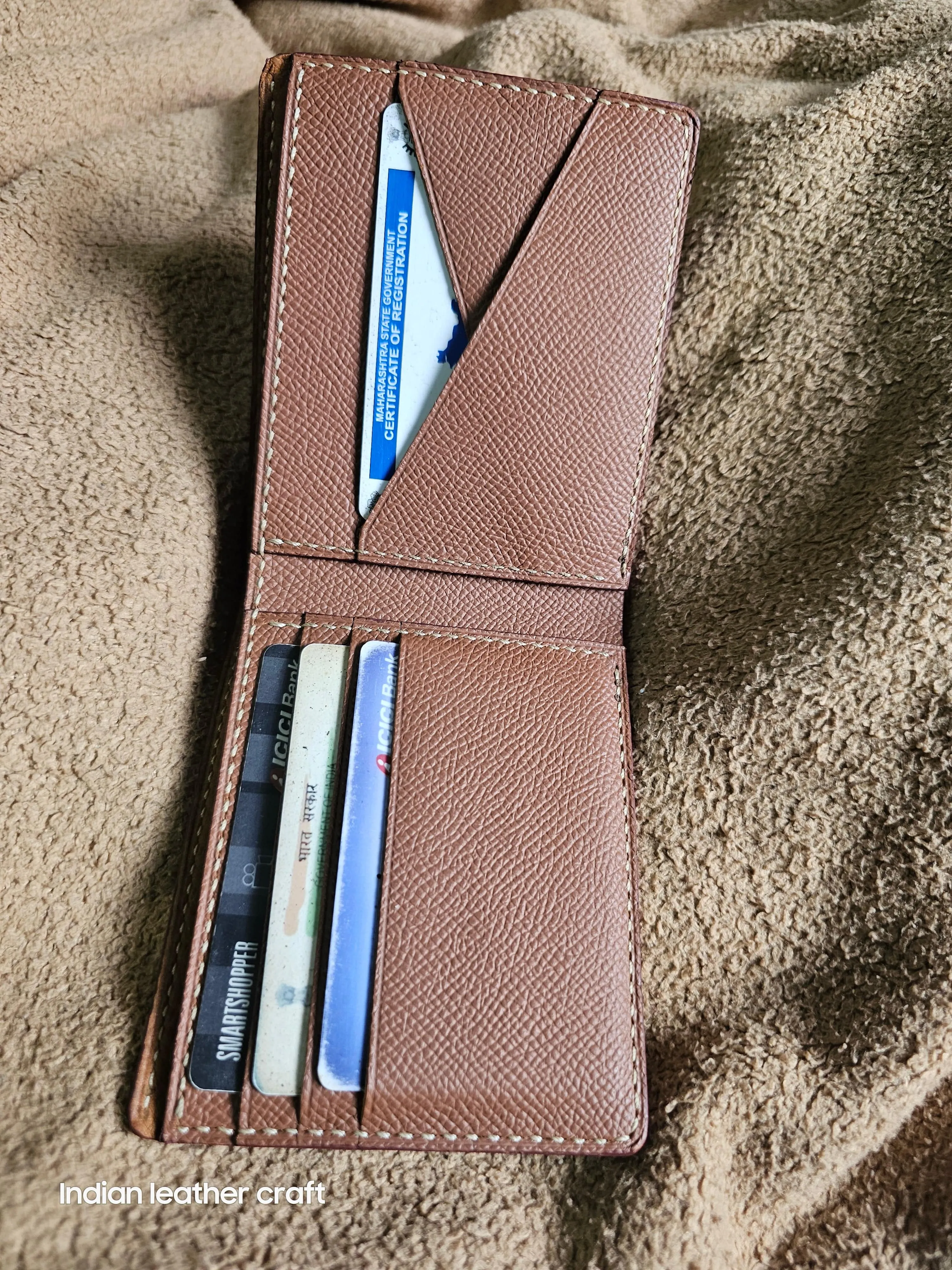 Handmade epsom leather wallet