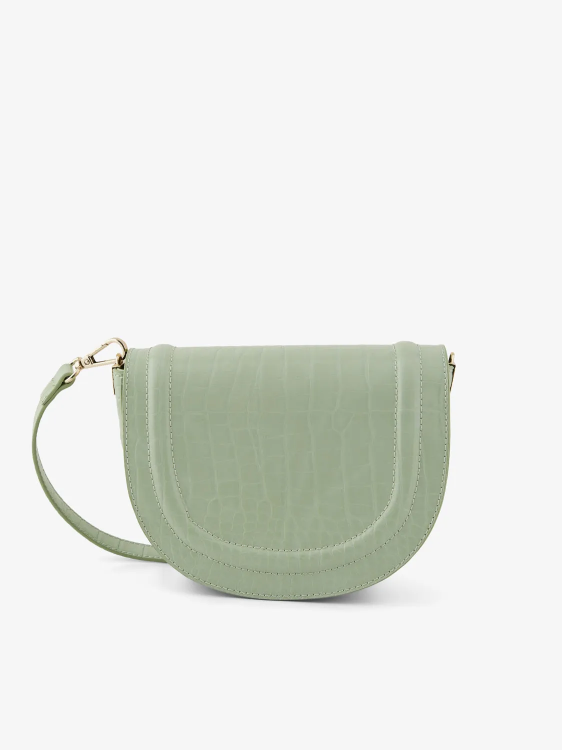 Hanva Croc Effect Crossbody Bag (Sage)