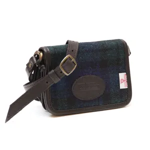 Harris Tweed and Leather Purse 100% Handmade in Scotland - Black Watch