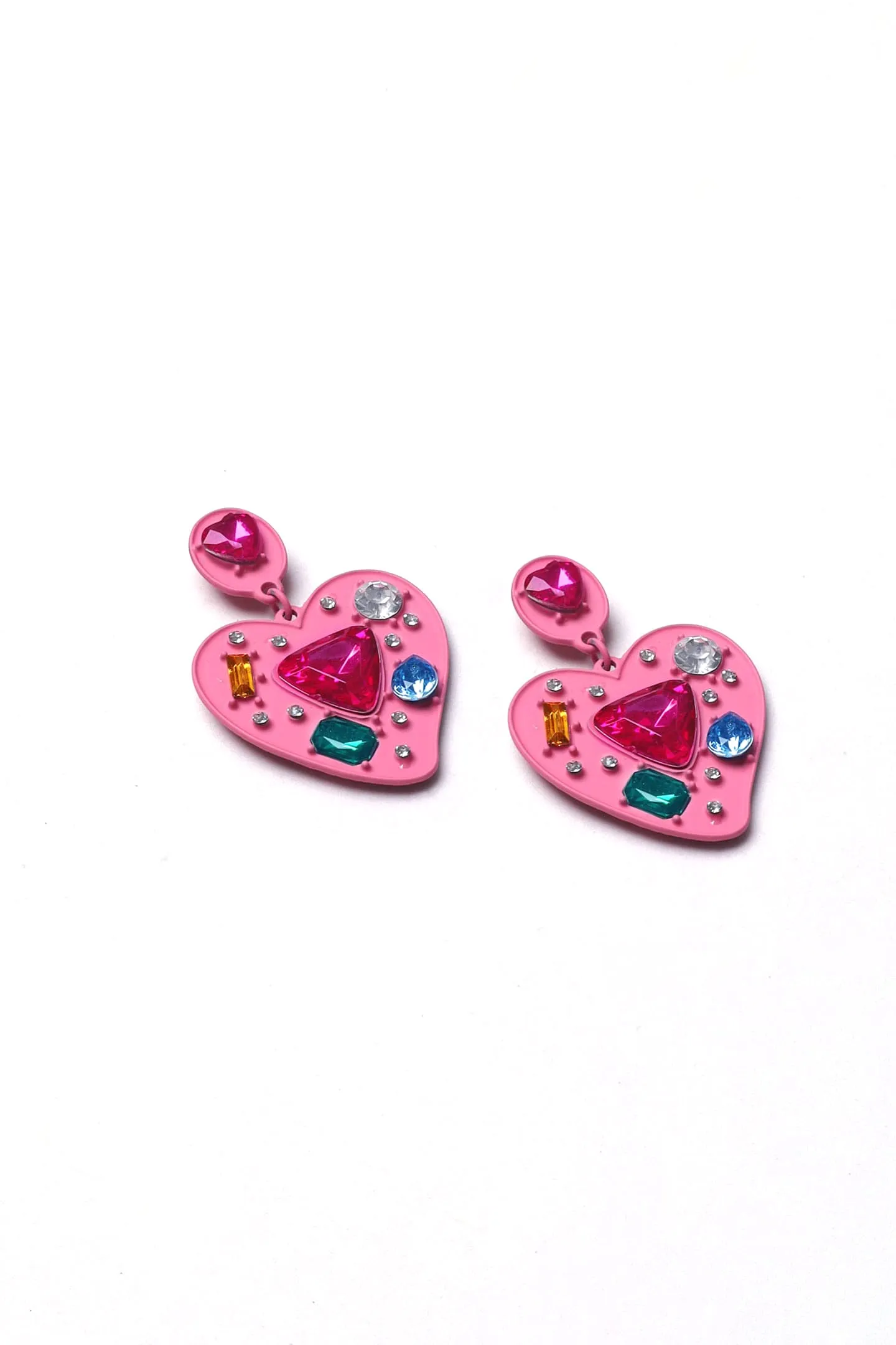 Heart Gemstones Earrings