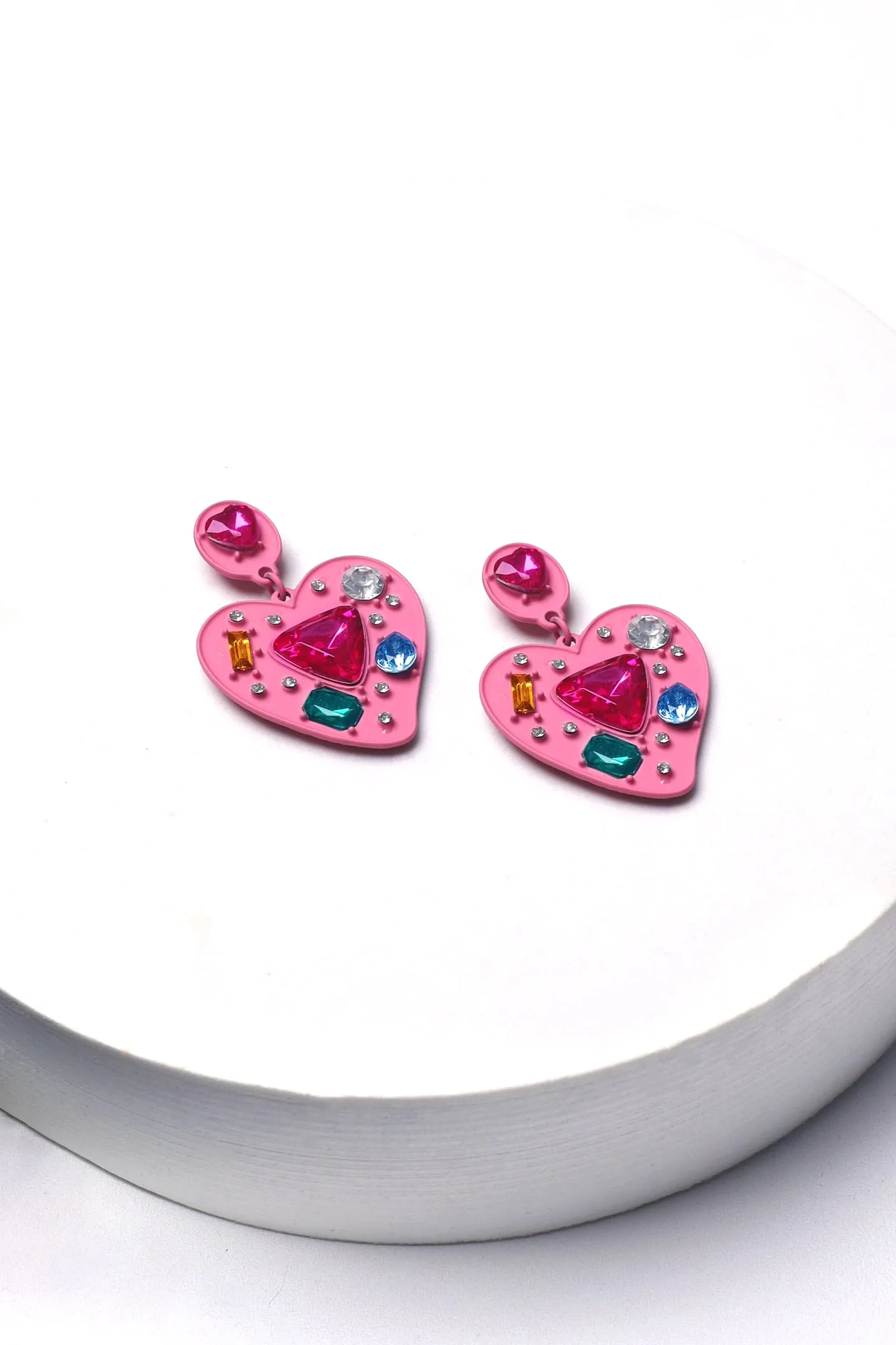 Heart Gemstones Earrings