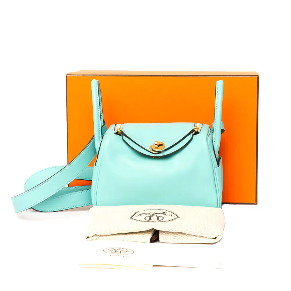 Hermes Bleu Atoll Swift Mini Lindy 20