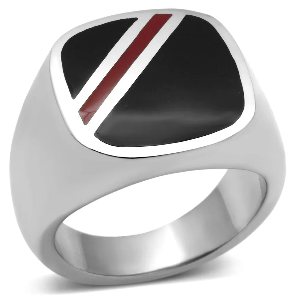 High polished (no plating) Stainless Steel Ring with Epoxy in Multi Color for Women Style TK602