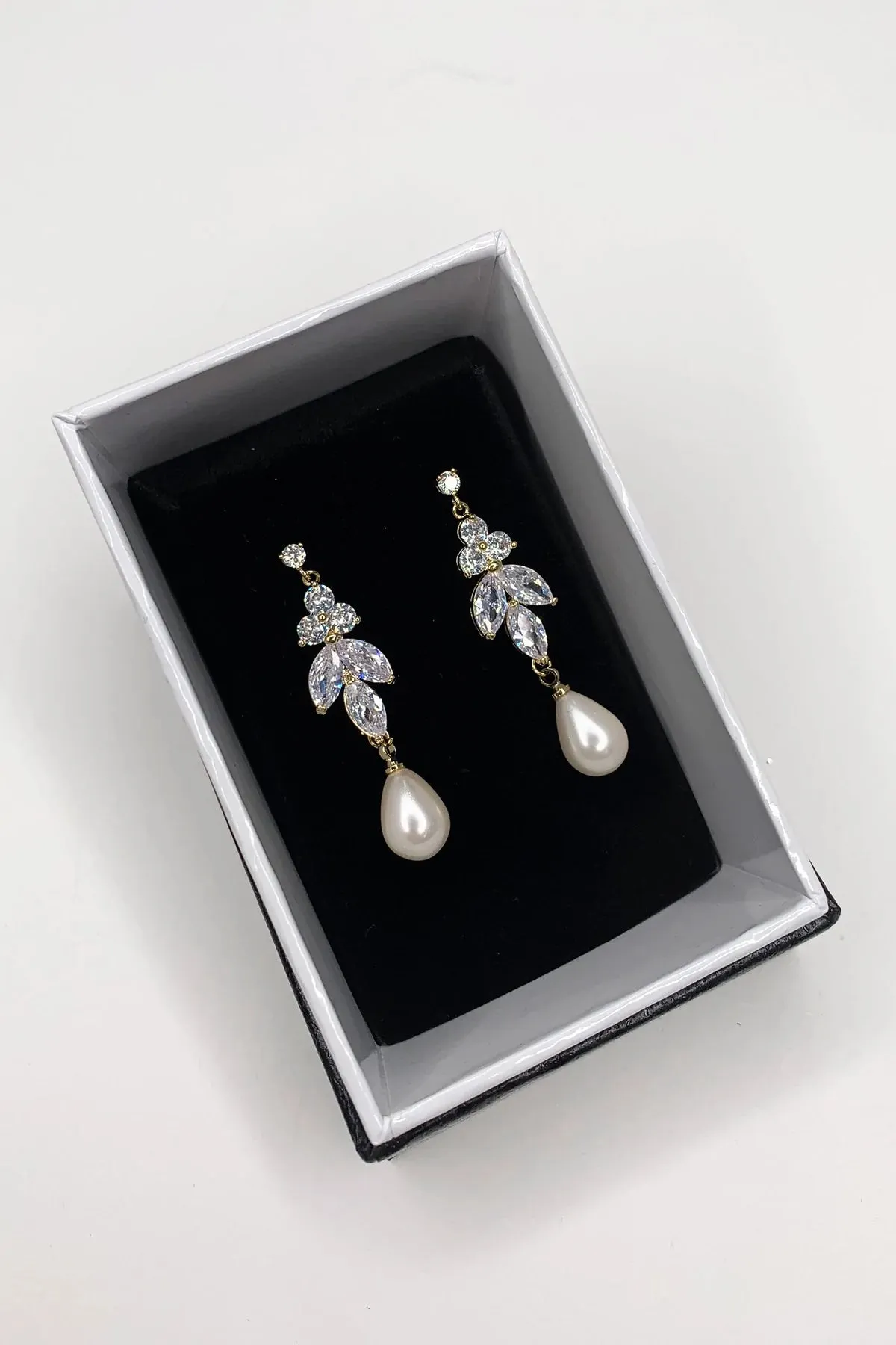 Holly - Stunning Pearl Drop Bridal Earrings