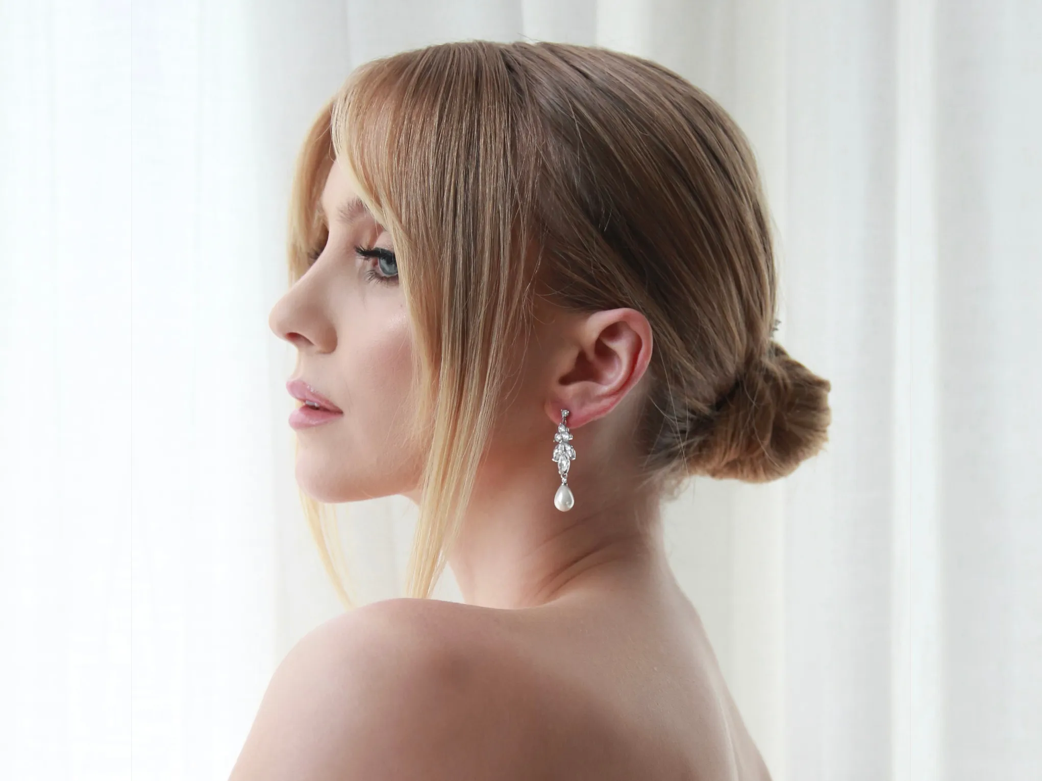 Holly - Stunning Pearl Drop Bridal Earrings