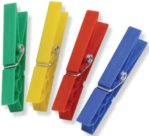 Honey-Can-Do DRY-01410 Classic Clothespin, 0.79 in W, 3.31 in L, Plastic, Blue/Green/Red/Yellow :PK 50: QUANTITY: 1