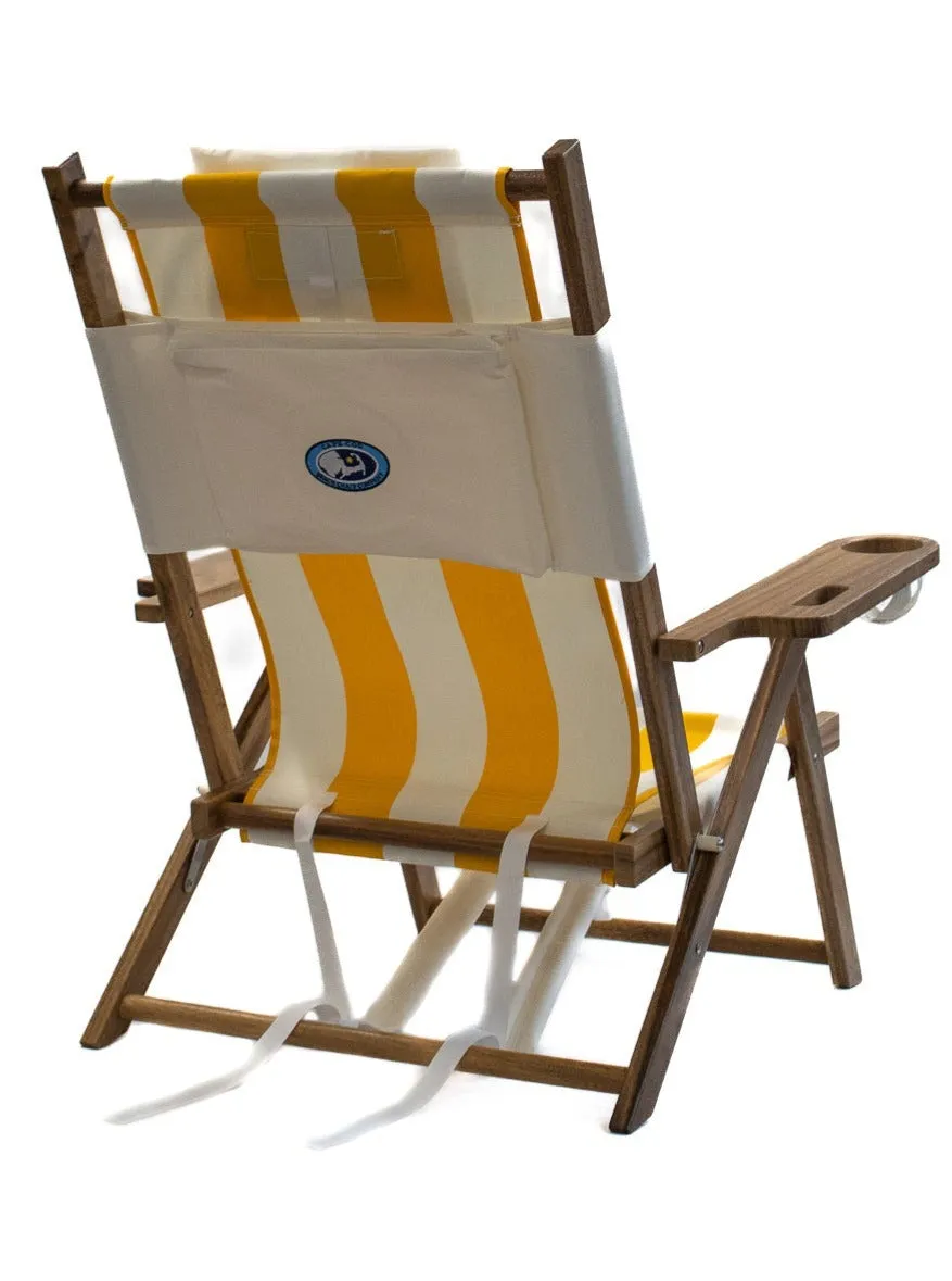 Islander Backpack Chair- Yellow Cabana Stripe