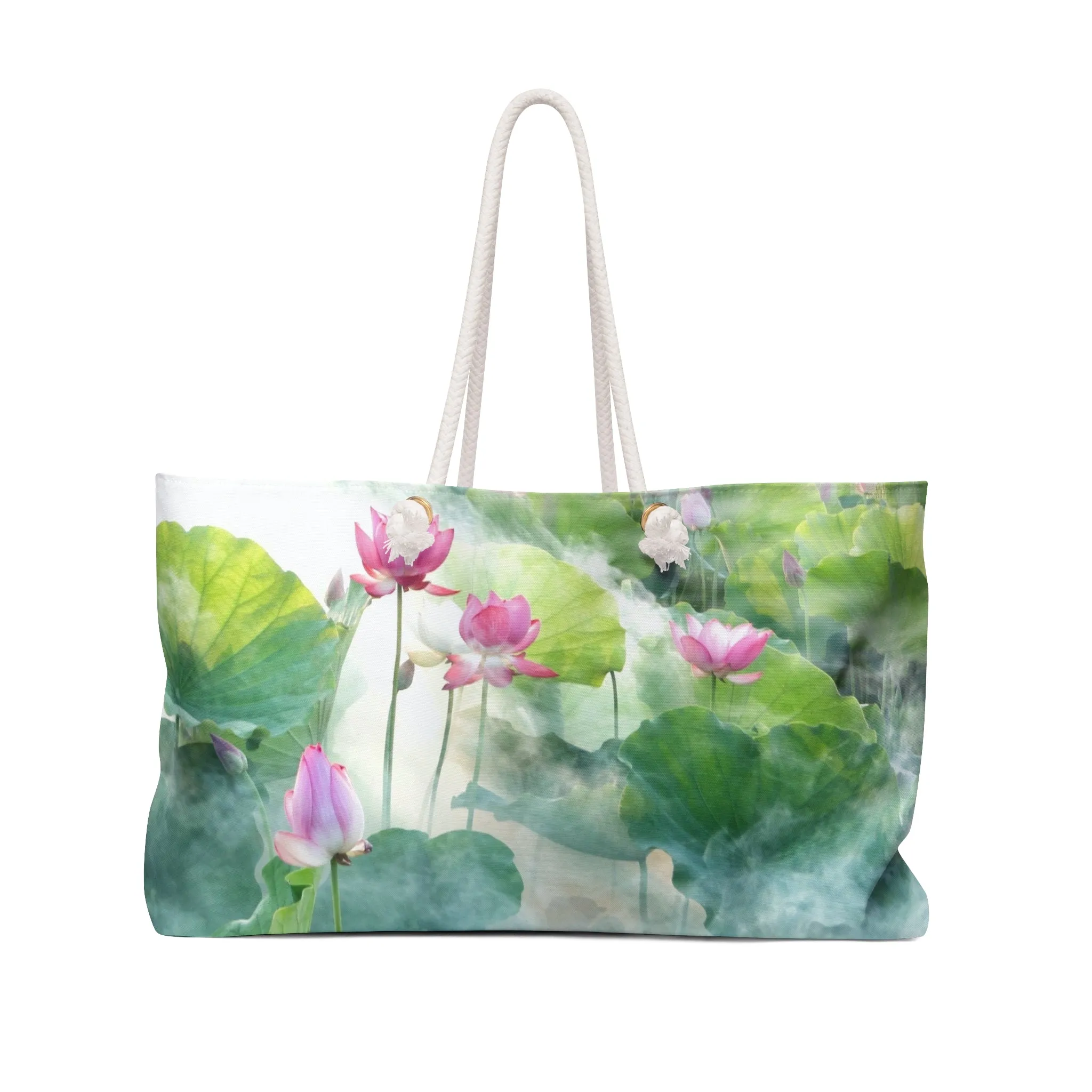 Japanese Lotus Flowers Weekender Tote Bag