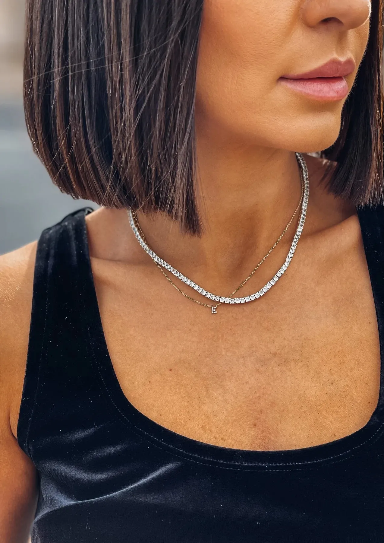 Karla Tennis Necklace in Silver