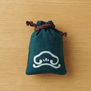 Katazome Small Talisman Bag - Pine -,  Drawstring Pouch,  Japanese traditional craft bag