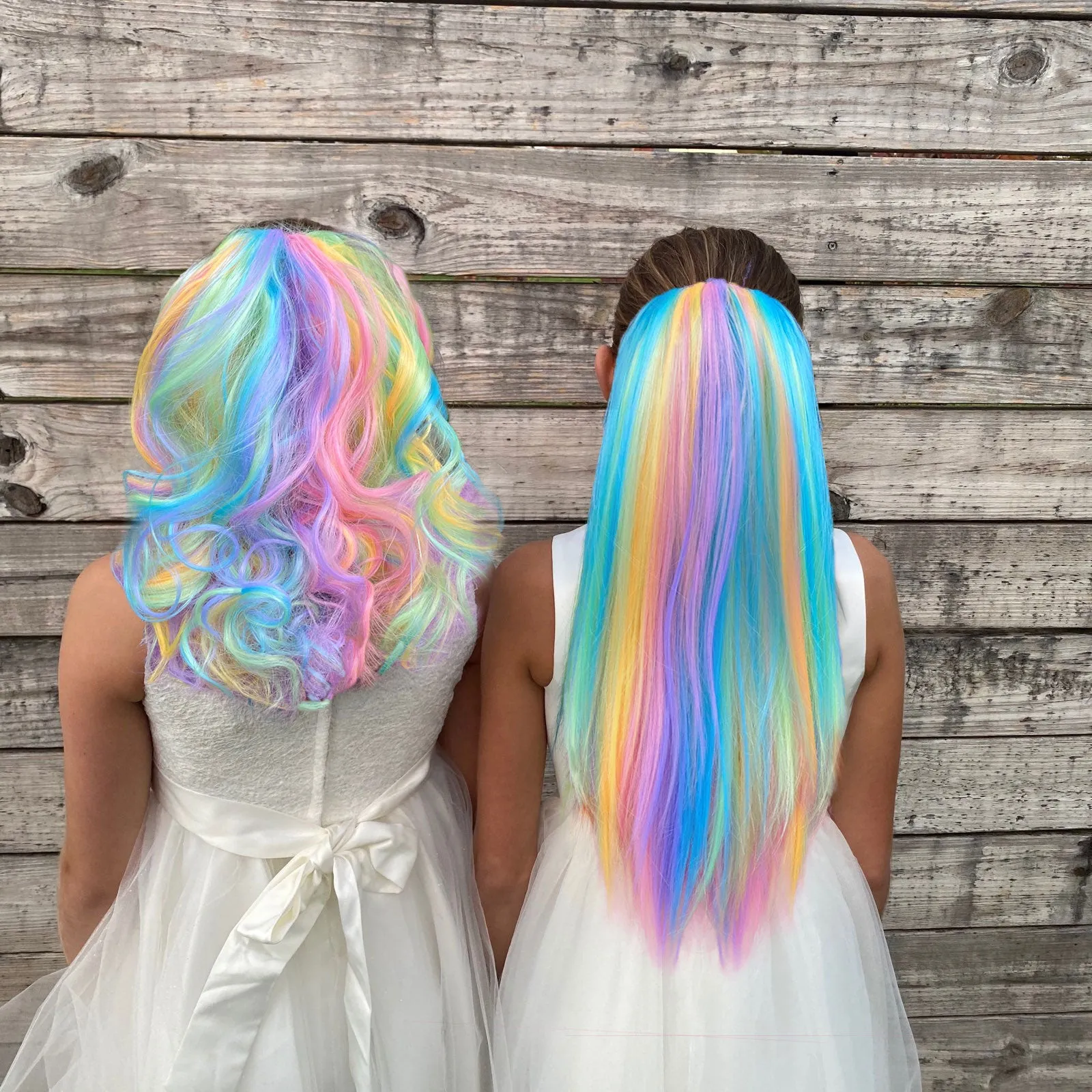 Kids Pastel Rainbow Hair Extensions