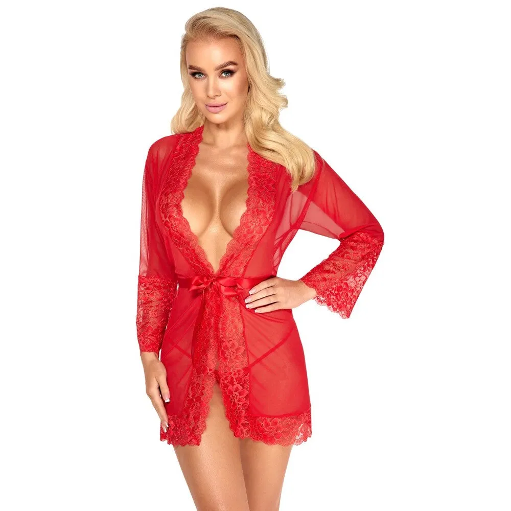 Kissable Short Kimono Red