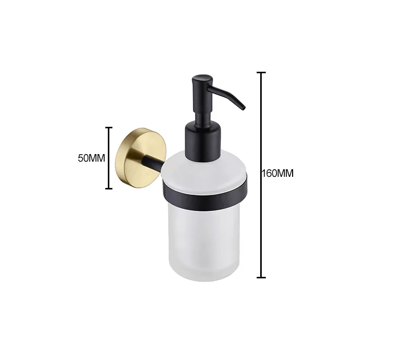 KOS / Bathroom Hardware Set / Knurled Polished Gold & Matte Black