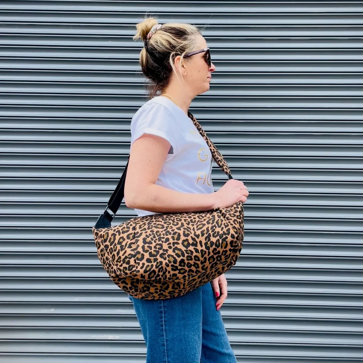 Large Leopard Print Crossbody Bag