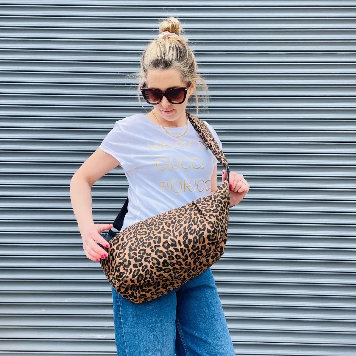 Large Leopard Print Crossbody Bag