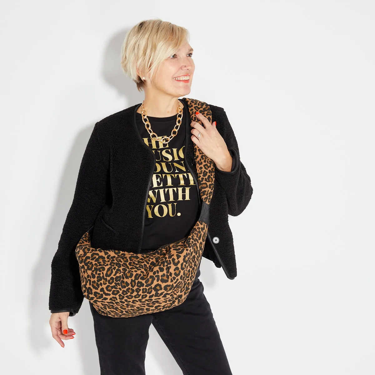 Large Leopard Print Crossbody Bag