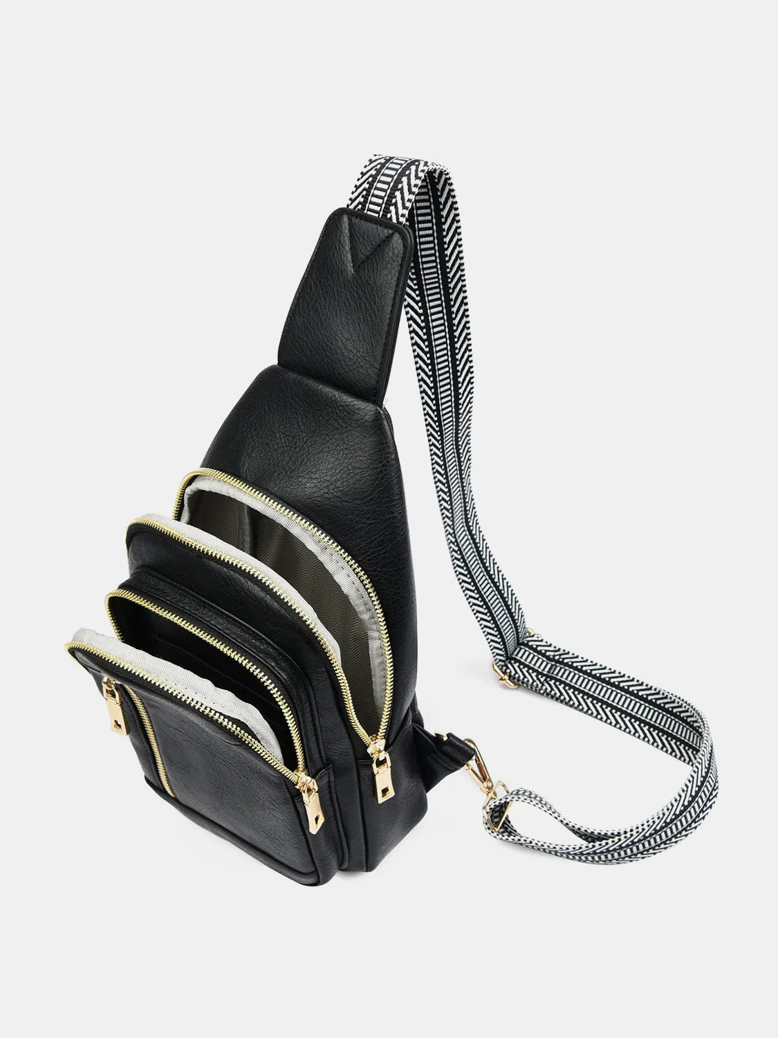 Leather Adjustable Strap Crossbody Bag