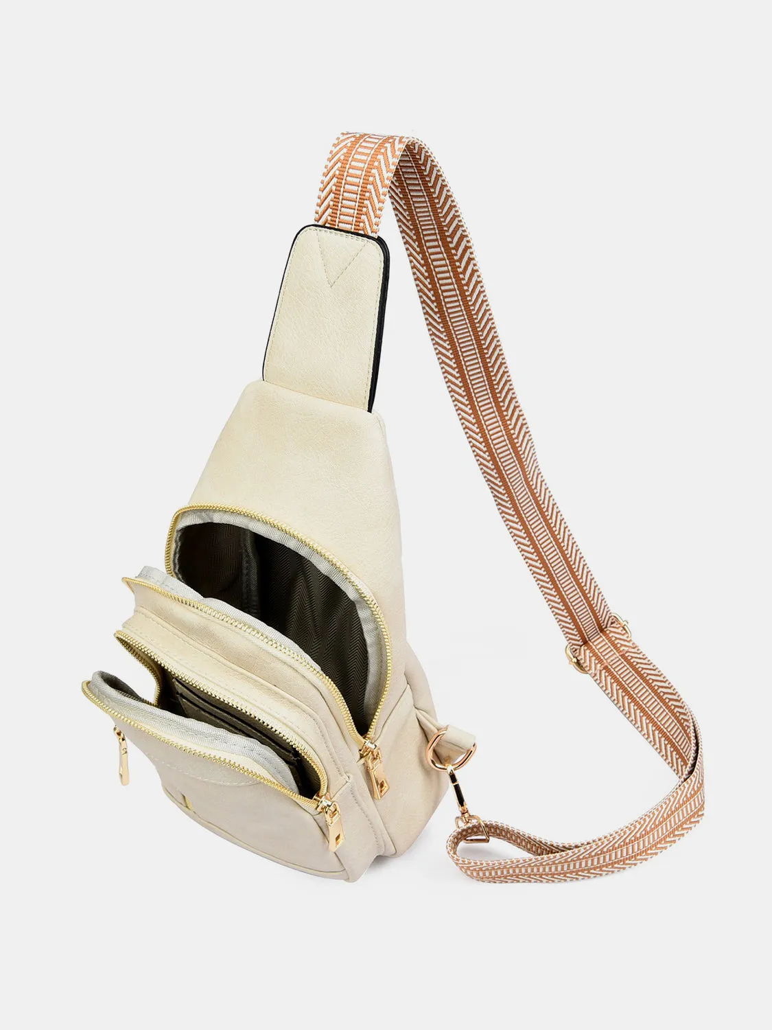 Leather Adjustable Strap Crossbody Bag