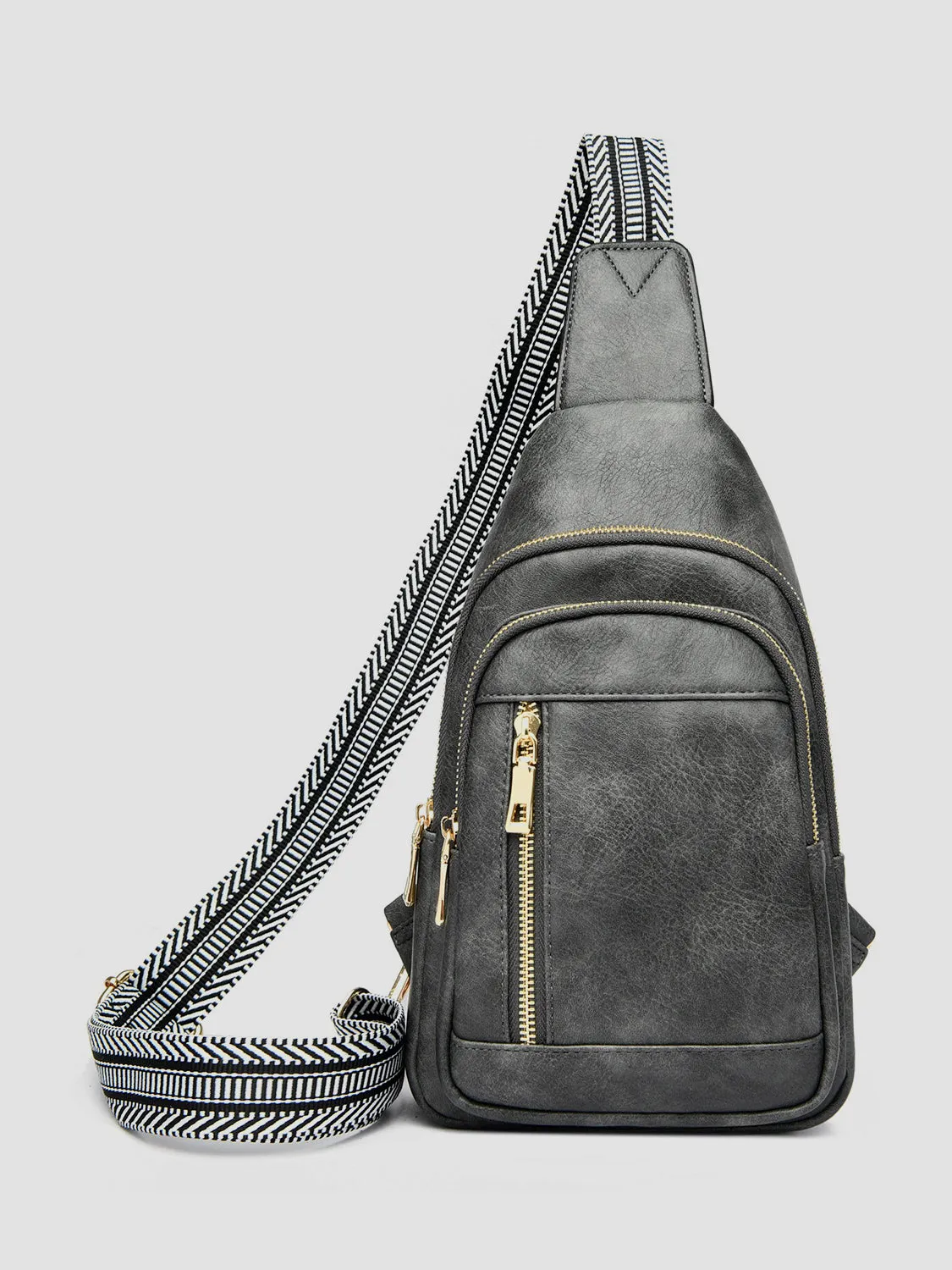 Leather Adjustable Strap Crossbody Bag