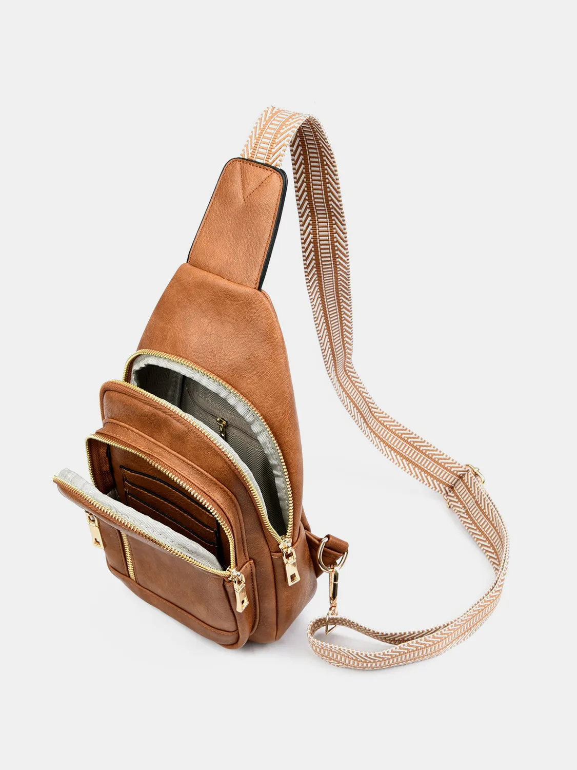 Leather Adjustable Strap Crossbody Bag