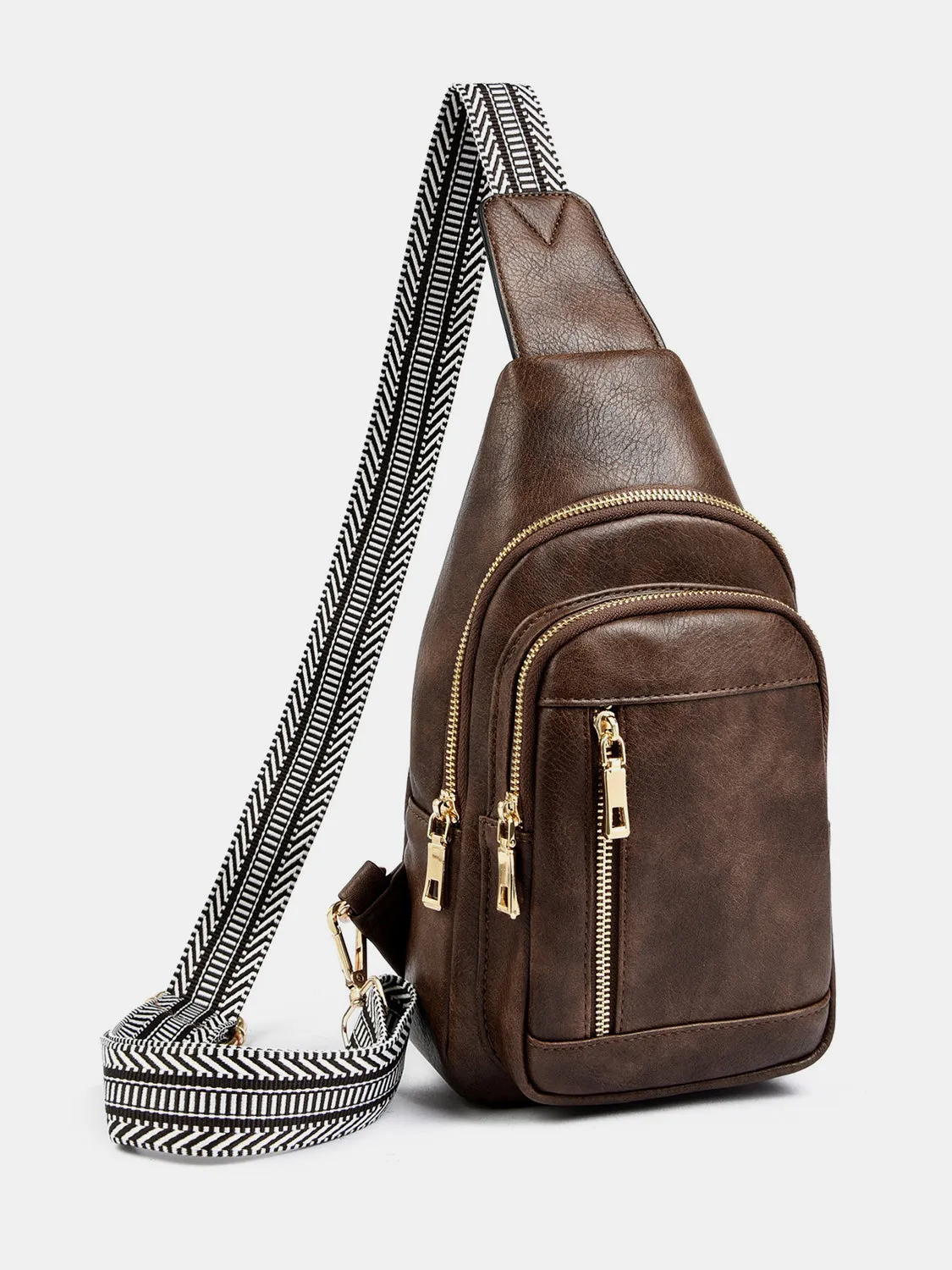 Leather Adjustable Strap Crossbody Bag