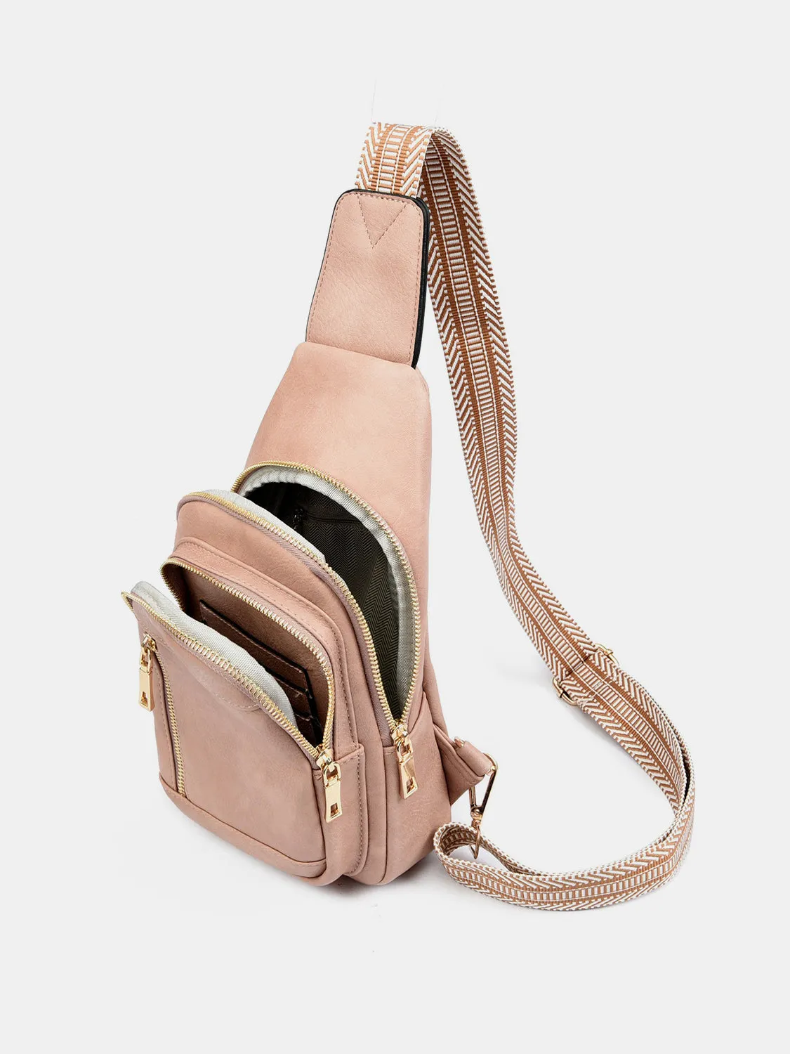 Leather Adjustable Strap Crossbody Bag