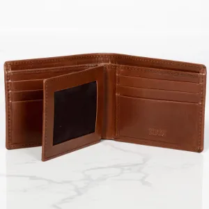 Leather Wallet For Men - Full Grain Leather 9 Card Bifold Serena Brown