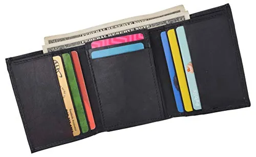 Leather Wallets for Men Front Pocket Slim Trifold Wallet