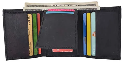 Leather Wallets for Men Front Pocket Slim Trifold Wallet