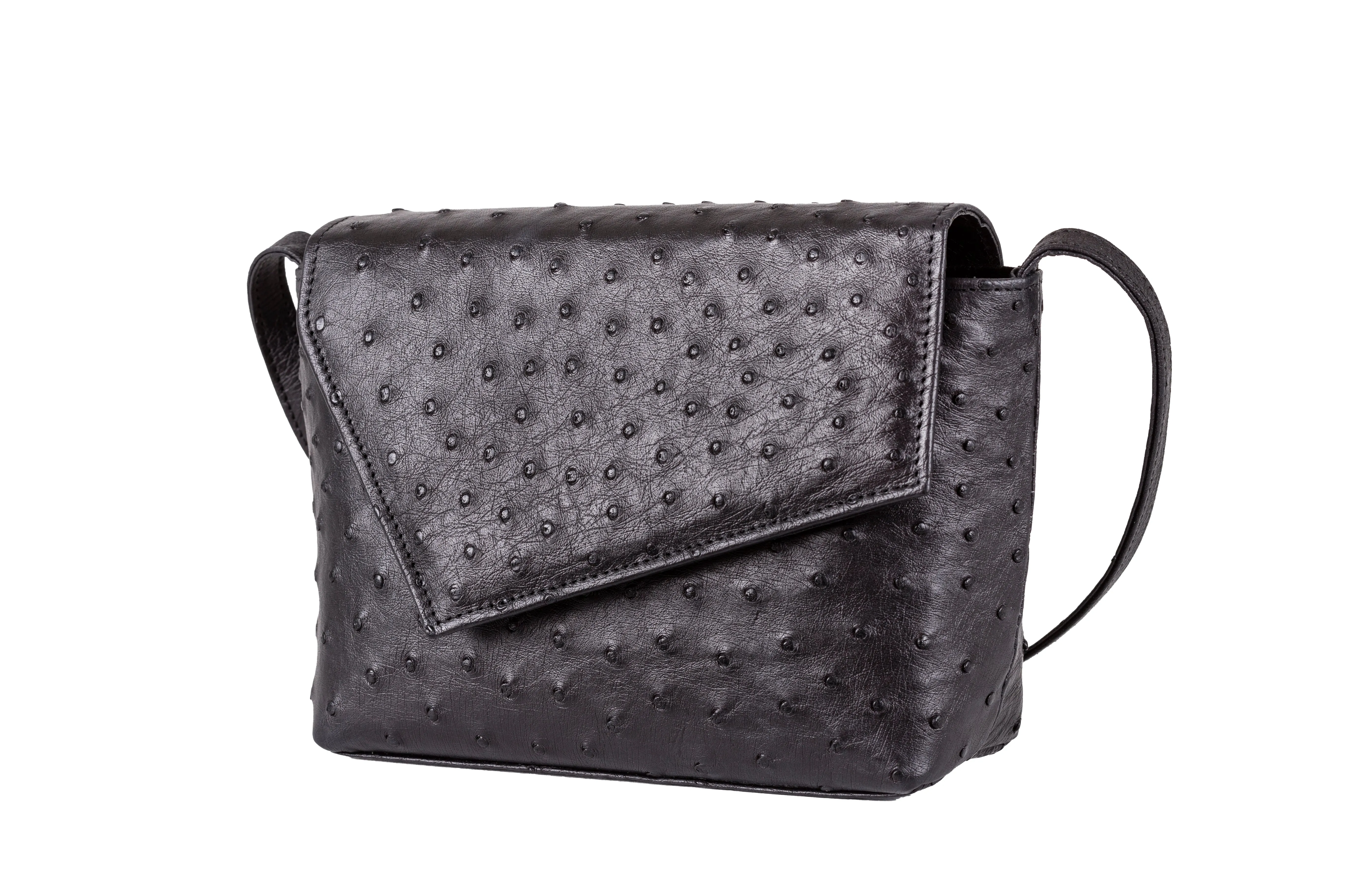 LEXIA - BLACK OSTRICH  LEATHER