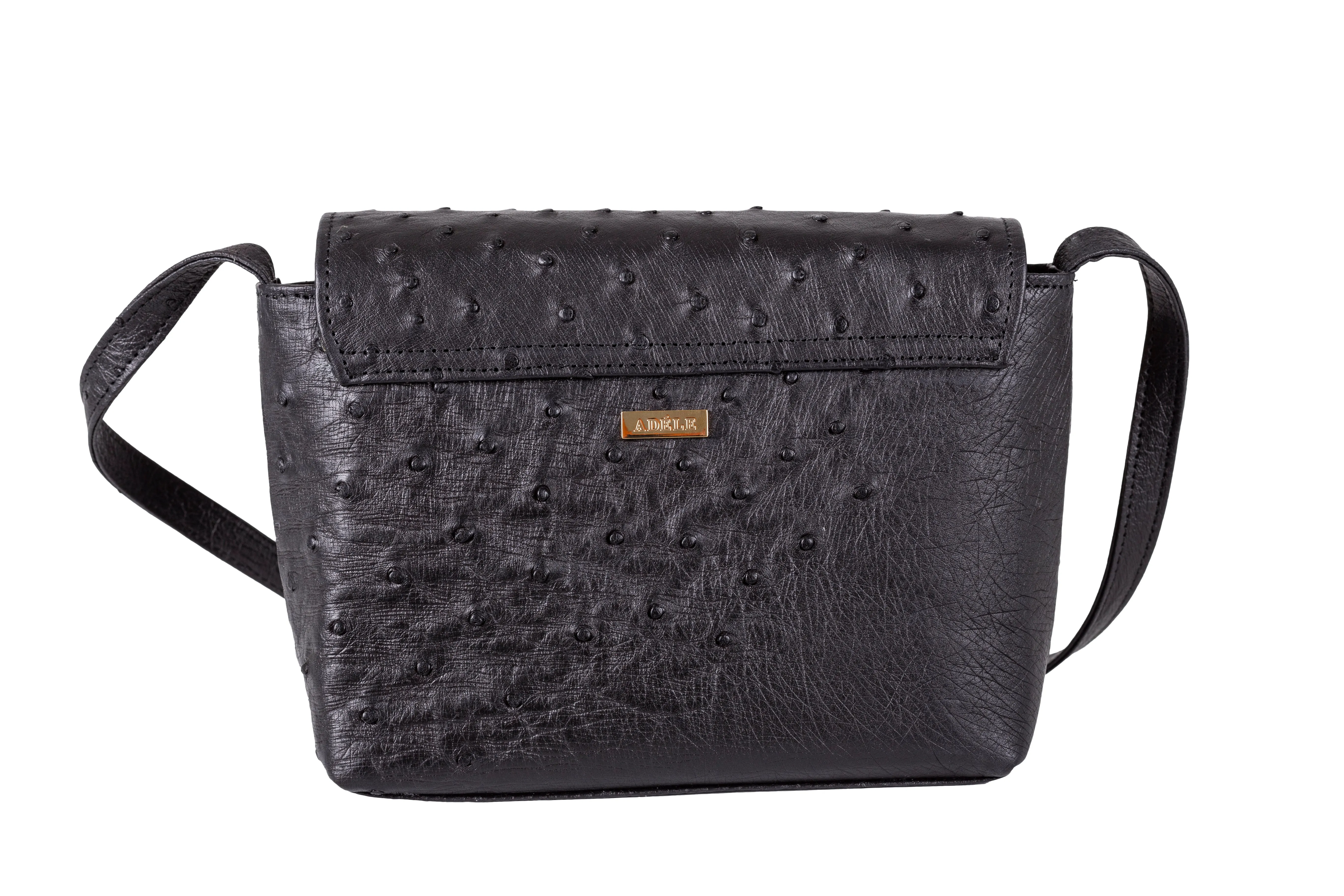 LEXIA - BLACK OSTRICH  LEATHER