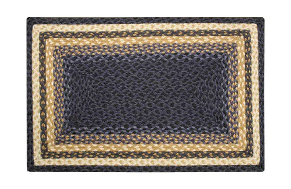 Light & Dark Blue/Mustard Braided Rug In Different Shapes And Sizes