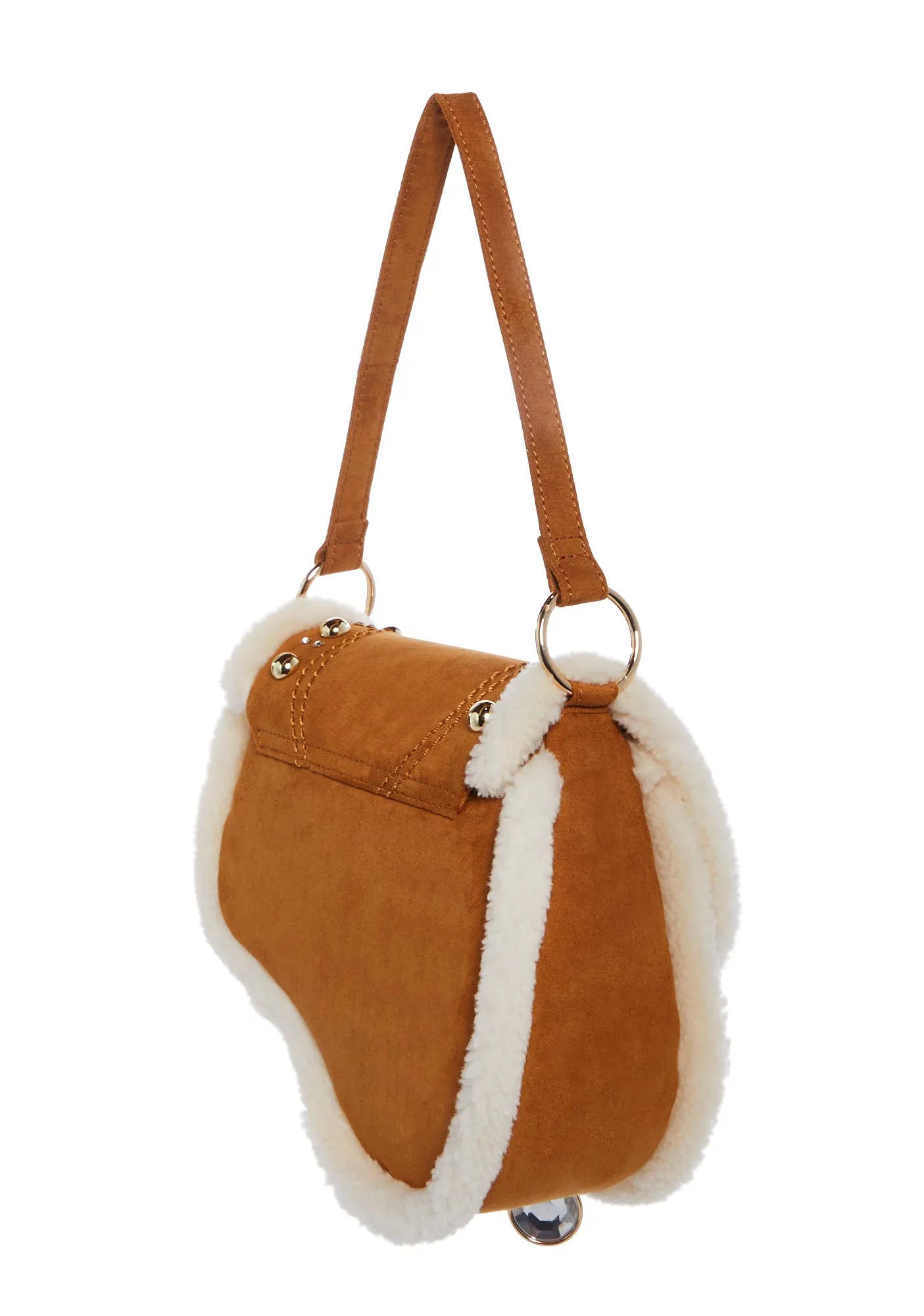 Livin' It Up Studded Saddle Bag - Brown