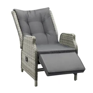 Livsip Recliner Chairs Outdoor Sun Lounge Wicker Garden Sofa Patio Furniture