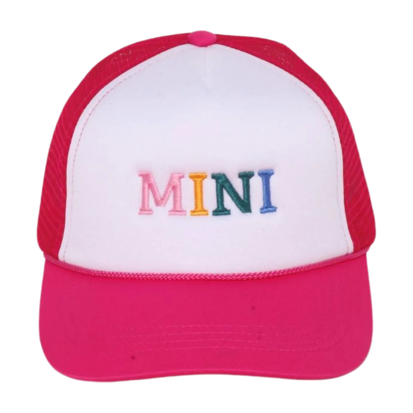 LJRH3465 - MINI MULTI COLOR EMBROIDERED ON TRUCKER HAT