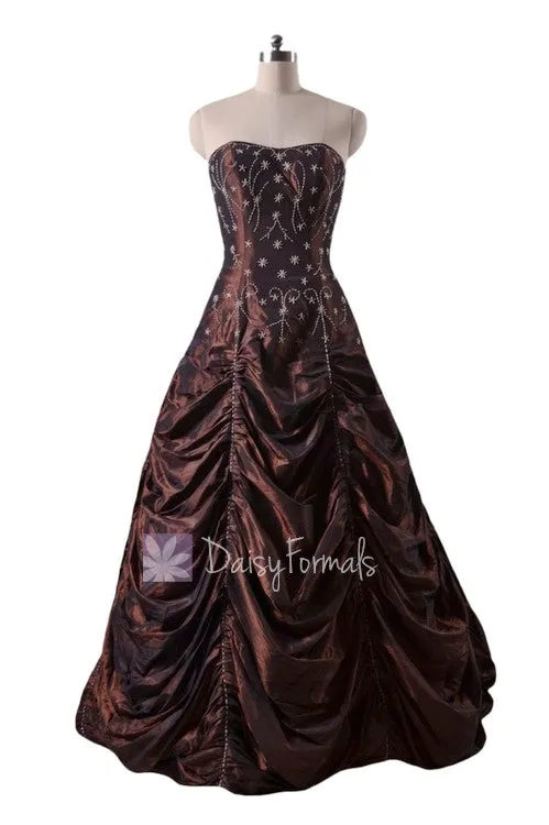 Long Dark Currant Stunning Princess Prom Dress (PR0041)