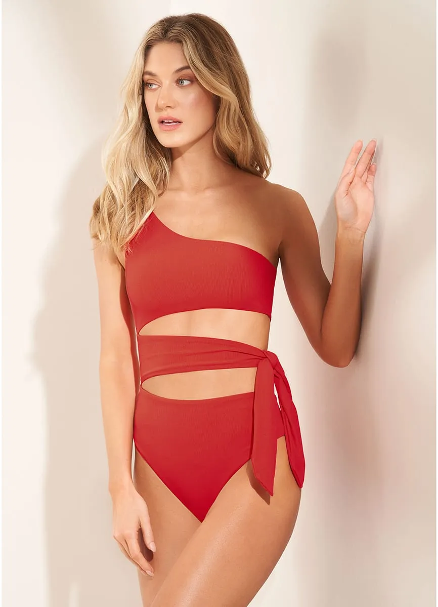 Maaji Red Camellia Stunning Cut Out One Piece