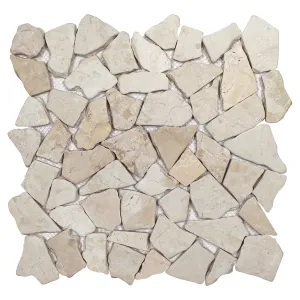 Matte White - Flat Stone Pebble Tile