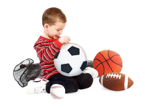 Melissa and Doug - Sports Throw Pillows With Mesh Storage Bag Plush Basketball, Baseball, Soccer Ball, and Football